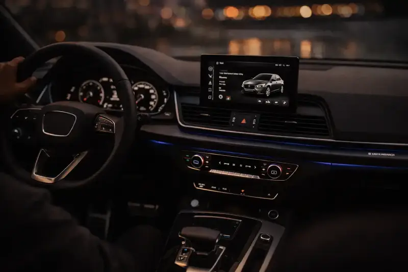 Car interior representing premium fleet