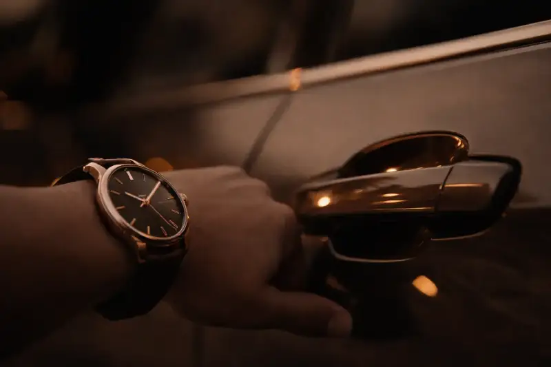 Luxury watch symbolizing on-time service