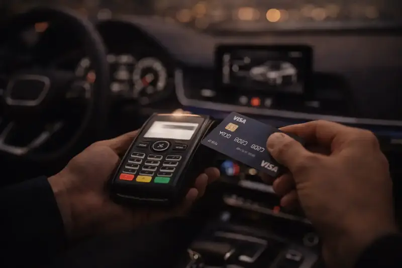 Card payment in a vehicle